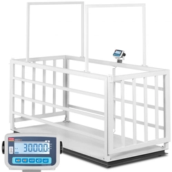 Veterinary livestock platform scale with a cage for animals 3000/1 kg 110x240 cm LCD