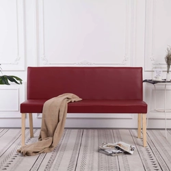 Bench, 139.5 cm, wine red, leatherette