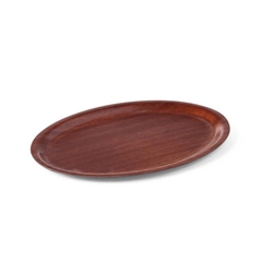 Non-slip wooden tray - oval 290x210 mm