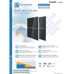 Japonský panel LEAPTON Solar 460W černý rám / LP182-M-60-MH