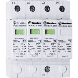 Finder Ogranicznik przepięć C typ 2 20kA 1,2/1,5kV 230V AC, 3xwarystor+iskiernik (L-N/N-PE) 7P.24.8.275.0020