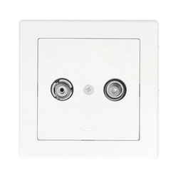 Pass-through "RTV" subscriber socket p / t bases. 9db, zam. 12.15db, with a frame - white