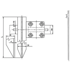 Zemnící tyč / profilovaná zemnící tyč Tremis V470 Vybaven připojovacím výstupkem Ocel Žárově zinkováno