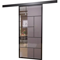 SLIDING DOORS 1000X2100 ALUMINUM BLACK FLOAT 6MM (TETRIS)