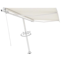 Free-standing automatic retractable awning, 300x250cm, cream color