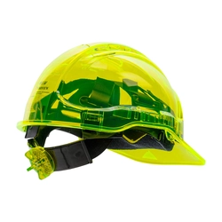 PORTWEST Helmet Peak View with ventilation Color: fluorescent yellow