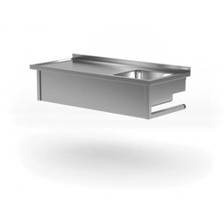 Hanging table with sink - compartment on the right 1300 x 700 x 300 mm POLGAST 211137-WI-P 211137-WI-P