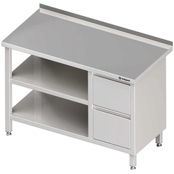 Wall table with two drawer block (P) and 2-ma shelves 1700x600x850 mm