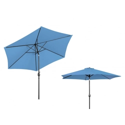 Hexagonal garden parasol 300 cm, tilting, blue