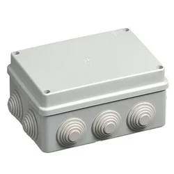 Square applied box 150x110x70mm IP55 for distribution junction ABS UV resistant with plugs