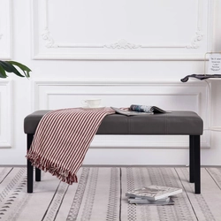 Bench, gray, 106cm, artificial leather