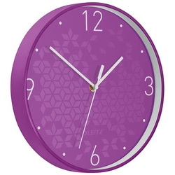 Wall clock, 29 cm, LEITZ Wow, purple