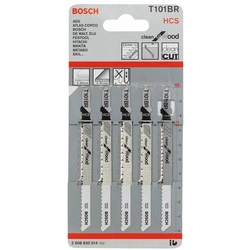 BOSCH 5x 100 mm saw blades for T 101 BR Clean for Wood jigsaws