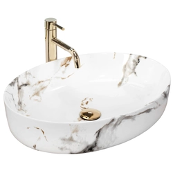 Countertop washbasin REA Queen Carrara Shiny