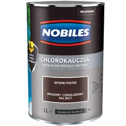 Farba, emalia Nobiles  chlorokauczuk 0,9L CZEKOLADOWY BRĄZ