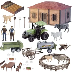 FARM SET FARMER'S HOUSE TRACTOR ANIMALS AGRICULTURAL TOOLS ACCESSORIES