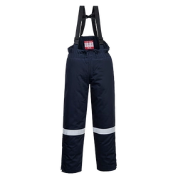 PORTWEST Pants FR Anti-Static Winter Salopettes Size: XL, Color: navy blue