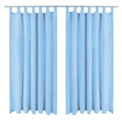 Microsatin curtains, 2 pcs, with loops, 140x225 cm, turquoise