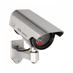 Fiktivní CCTV monitorovací kamera, baterie, stříbrná