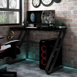 Lumarko Gaming desk with ZZ-shaped legs, black, 90x60x75 cm