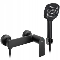 REA STORM Black shower faucet with handset