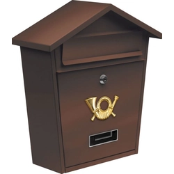 Mailbox with a roof - brown