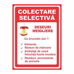 Nálepkový indikátor - Selektivní sběr domovního odpadu, 15x20 cm