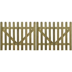 Fence gate, 2 elements, impregnated wood, 300x120 cm