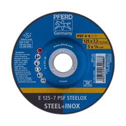 Fém csiszolótárcsa Ø125x7x22mm A24 L PSF-INOX PFERD