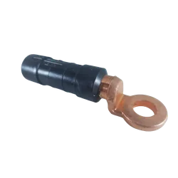 Aluminum slipper 95mm² insulated with copper clamping head M12 hole with contact paste inside and gray membrane for identification