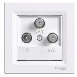 Final TV-SAT-SAT socket 1dB, white ASFORA