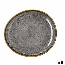 Flat Plate Ariane Jaguar Freckles Brown Ceramics Oval 25 cm (8 Pieces)