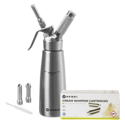 Flødeskumssifon 0.5L INOX + 24 patroner N2O | Hendi 588017