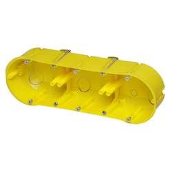 Flush-mounted box p/t ONNLINE PK-3x60 plasterboard, plate with screws, self-extinguishing, halogen-free, yellow