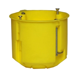 Flush-mounted box p/t ONNLINE PK-60 drywall, deep with screws, self-extinguishing, halogen-free, yellow