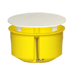 Flush-mounted box p/t ONNLINE PO-80 plasterboard, plate with screws, self-extinguishing, halogen-free, yellow