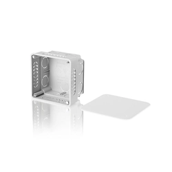 Flush-mounted junction box with a cover,80x80x50 mm, grey E140