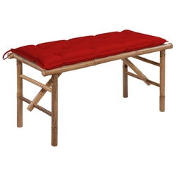 Folding Patio Bench with Cushion 46.5&quot; Bamboo