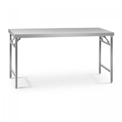 Folding work table - 180 x 60 cm - stainless steel ROYAL CATERING 10011484 RCAT-180 / 60K
