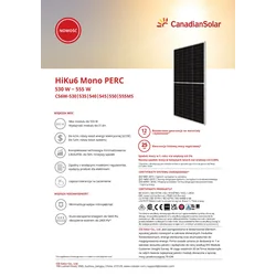 Fotoelementu modulis PV panelis 555Wp Canadian Solar CS6W-555MS Sudraba rāmis