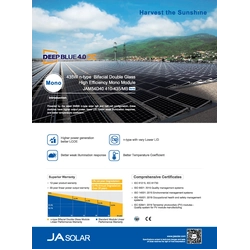 Fotovoltaický modul FV panel 425Wp Ja Solar JAM54D40-425/MB_BF Tmavomodrý 4.0 Bifaciálne dvojité sklo s čiernym rámom typu N s čiernym rámom