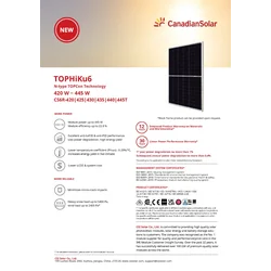 Fotovoltaický modul FV panel 440Wp Canadian Solar CS6R-440T TOPHiKu6 TOPCon typu N (25/30 let záruka na střechu) BF Black Frame