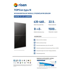 Fotovoltaický modul FV panel 450Wp Risen RSM108-10-450 BNDG NType TOPCon Černý rám Černý rám
