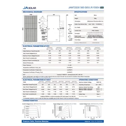 Fotovoltaikus modul PV panel 565Wp JA SOLAR JAM72S30-565/LR_SF Mélykék 3.0 Pro P-típusú ezüst keret Ezüst keret