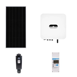 Fotovoltaisk system 3KW enfaset, Sunpower paneler 410W 8 stk, Huawei SUN2000-3KTL-L1 hybrid enfaset inverter, Huawei Smart Meter, Wifi Dongle, moms 5% inkluderet