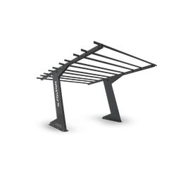 Four-position carport - a structure with three supports