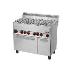 FR | Cuisinière à gaz 6 brûleurs + four électrique Redfox SPT-90GLS