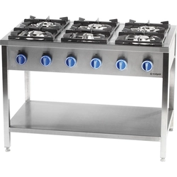 Free-standing 6 burner gas cooker with a shelf 32.5 kW - G20 (GZ50)
