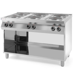 Free-standing electric cooker on a steel base 6 x 2.6kW width 120cm