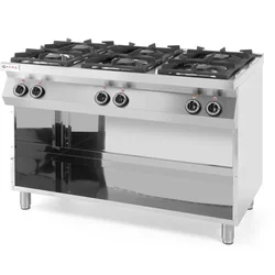 Free-standing gas stove on a steel base 6-palnikowa width 120cm